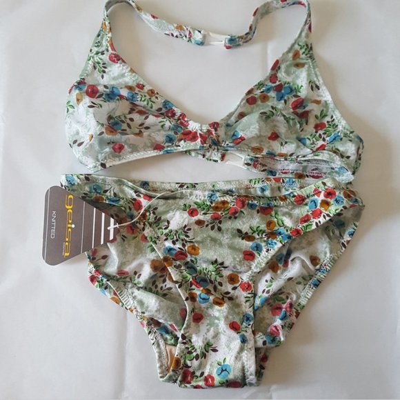 Geisa Youth Teenage or Size 1 Bikini Swim Wear 2 pieces Floral made in Spain - Picture 8 of 12